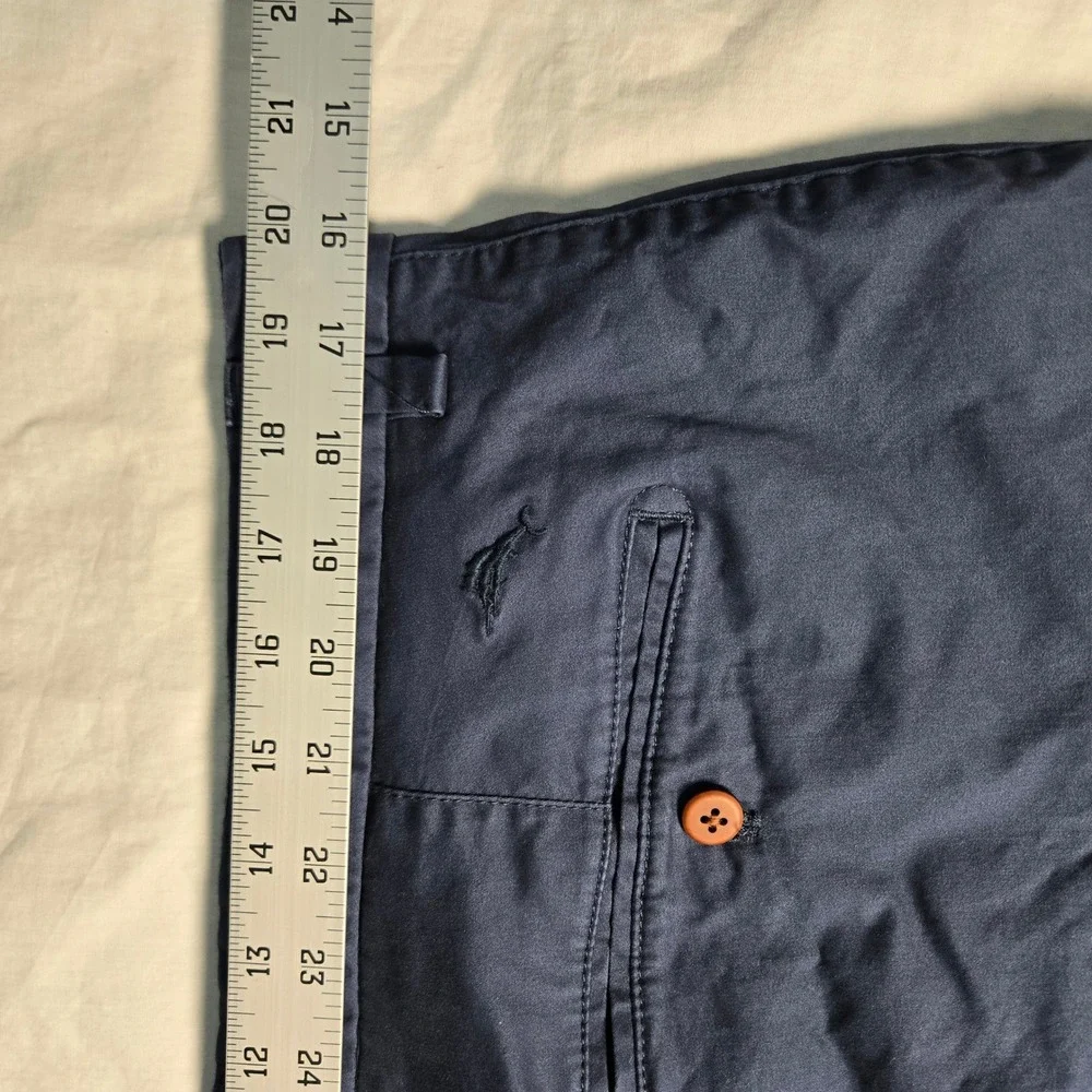 Tommy Bahama Boracay Shorts Mens 40 Blue Cotton Stretch Flat Front Marlin Logo